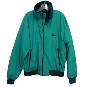 Black Ice Fleece Lined Ski Coat Jacket Men's L Teal Green Full Zip Winter Snow